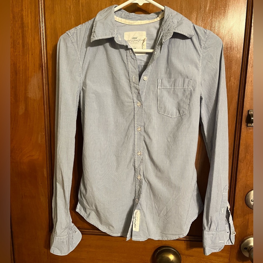 H&M Blue Stripe Button Up